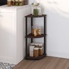 HOMLUX 3 Tier Decorative Corner Bookshelf Display Rack - 2 of 4