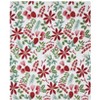 Kate Aurora Holiday Living Christmas Floral Poinsettia & Ferns Ultra Soft & Plush Throw Blanket - 3 of 3