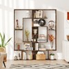 Costway 7-Tier Bookshelf Geometric Bookcase with 2 Anti-Tipping Kits Rustic Brown/White - 2 of 4