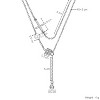 Silver Alloy Cross & Pearl Y - Shaped Modern Unisex Necklace - 3 of 4