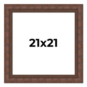 PosterPalooza | 21x21 Wide Bamboo Picture Frame, UV Acrylic, 4 Finishes - Brown, Black, Silver, and Natural - 1 of 4