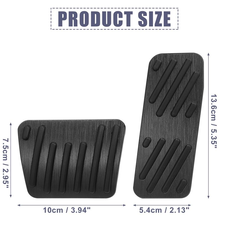 Unique Bargains 1 Set Brake Pedal Pad Gas Accelerator Pedal Cover for Jeep Cherokee 2014-2021, 4 of 7
