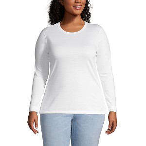 Lands' End Women's Relaxed Supima Cotton Long Sleeve Crew Neck T-Shirt - 1 of 4