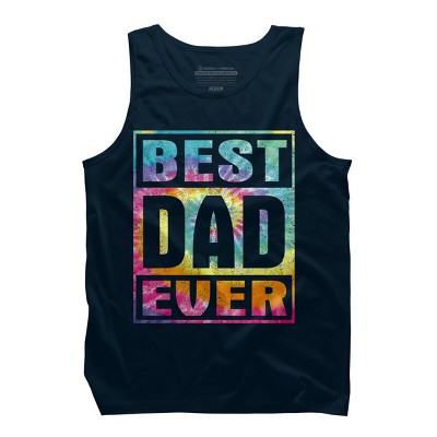 Men's Design By Humans Vintage Tie Dye Best Dad Ever By Tank Top