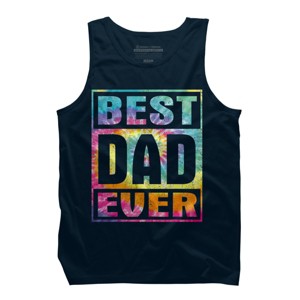 Men's Design By Humans Vintage Tie Dye Best Dad Ever By Tank Top - 1 of 2