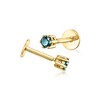 Pure Collection by Ross-Simons 0.10 ct. t.w. Blue Diamond Flat-Back Stud Earrings in 14kt Yellow Gold - 3 of 4