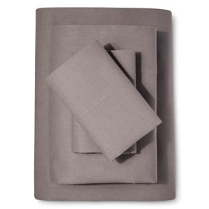 Washed Linen Cotton Blend Sheet Set (Queen) Gray - Loft New York
