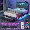 NicBex Full/Queen/King Upholstered Bed Frame with Storage Headboard and 2 Drawers,Platform Bed Frame with LED Light,Charging Station,Easy Assembly - 3 of 4