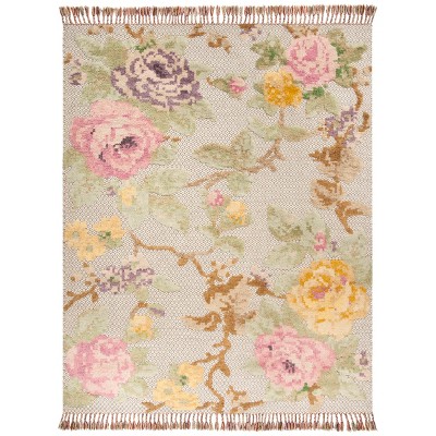 9'x12' Floral Knotted Area Rug Pink/Gray - Safavieh