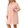 Agnes Orinda Women's Plus Size Peter Pan Collar Single Breasted with Pockets Long Winter Pea Coats - 2 of 4