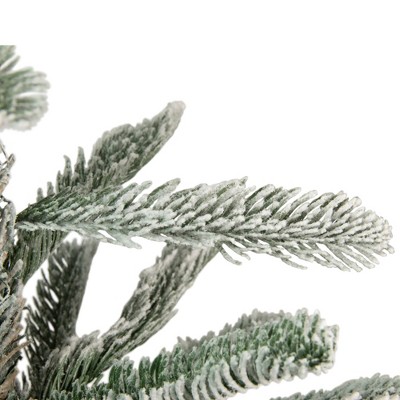 Winter Whisper Slim Flocked Nordmann Fir Artificial Tree - 7.5'