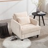KWPZQEB Accent Chair Mid-Century Modern Chair with Pillows, Tufted Upholstered Arm Chair with Wood Legs & Soft Cushion for Living Room - 3 of 4