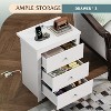 GALAXHERO Tall Nightstand with Charging Station, Wood Nightstand with 3 Drawers, End Table for Bedroom and Dorm, with 2 USB Ports and 2 AC Outlets - 3 of 4