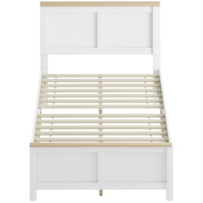 Twin Bed Frame with Headboard, Modern Platform Bed Frame with Wooden Slats, No Box Spring Needed, Easy Assembly