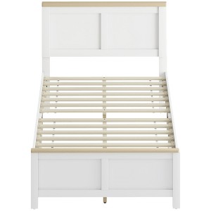 Twin Bed Frame with Headboard, Modern Platform Bed Frame with Wooden Slats, No Box Spring Needed, Easy Assembly - 1 of 4