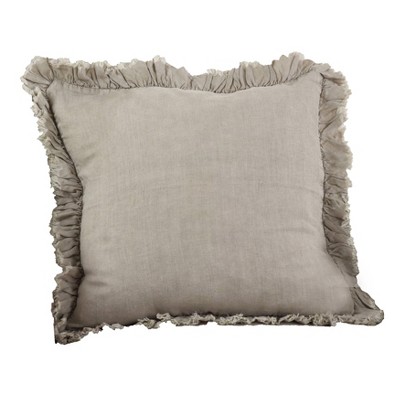 20"x20" Down Filled Ruffled Design Throw Pillow Natural - Saro Lifestyle