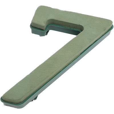Bright Creations Wet Floral Foam Block Decorative Number 7 for Fresh Flower Arrangements (10.8 x 8.1 x 2.75 in)