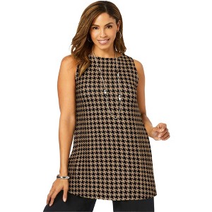 Jessica London Women's Plus Size Stretch Knit Tunic Tank - 1 of 4