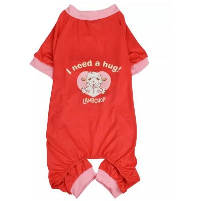 Multipet Lamb Chop Valentine Red & Pink Pet Pajamas - XS