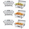 8QT Buffet Servers and Warmers Set with Lid & Foldable Frame,Stainless Steel Chafing Dishes for Buffet Set of 6 for Parties Wedding Catering Supplies - 2 of 4