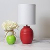 Simple Designs Chic Glow Mini Classic Jar Table Lamp Red Fabric Shade - 4 of 4