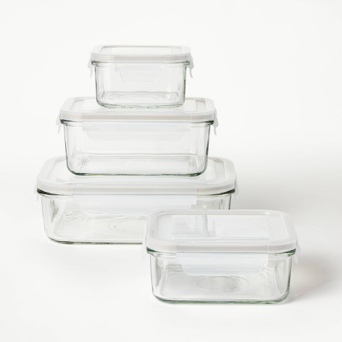 8pc (set Of 4) Glass Food Storage Container Set Clear - Figmint™ : Target