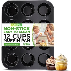 NutriChef Bakeware Oven Muffin Pan - Non-Stick, Heavy Gauge Carbon Steel - 1 of 4