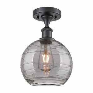 Athens Deco Swirl - 1 Light Semi-Flush Mount In Industrial Style-13 Inches Tall and 8 Inches Wide - 1 of 1
