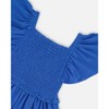 Deux par Deux Girl Textured Smocked Dress Royal Blue - 4 of 4