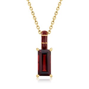 Ross-Simons 2.50 Carat Garnet Pendant Necklace With Red Enamel in 18kt Gold Over Sterling Size 18 - 1 of 3