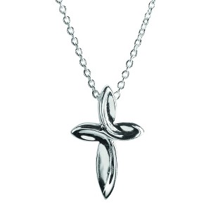 Dicksons Flowing Water Cross Women's 18 Inch Silver Tone Metal Plated Pendant Necklace - 1 of 1