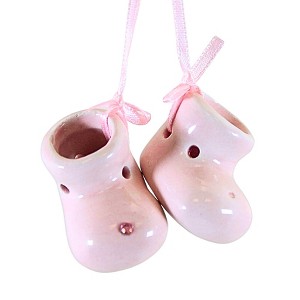 Roman 1.0 Inch Baby's 1St Christmas Bootie Ornament Tree Ornaments - 1 of 3