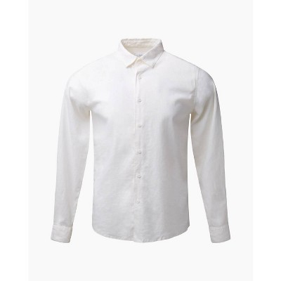 Men's MENS STRETCH LINEN LONG SLEEVE SHIRT - onia