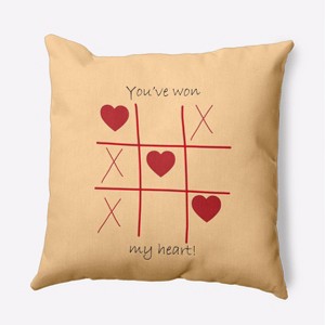 16"x16" Valentine's Day You've Won My Heart Square Throw Pillow Corn Stalk - e by design - 1 of 4