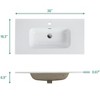 Vynxaria 35.8"L x 18.3"W One-Piece Gloss White Bathroom Sink Ceramic Countertop Basin - 4 of 4