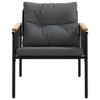 vidaXL Patio Chairs with Cushions Outdoor Garden Furniture Black Steel - 3 of 4