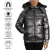 Spire By Galaxy Women's Full Zip Heavyweight Bubble Jacket With Detachable Faux Fur Hood - 3 of 3