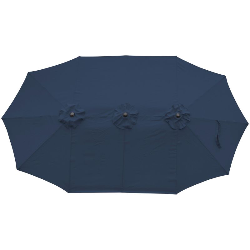 Northlight 15' Outdoor Patio Market Umbrella with Hand Crank, Navy Blue, 3 of 7