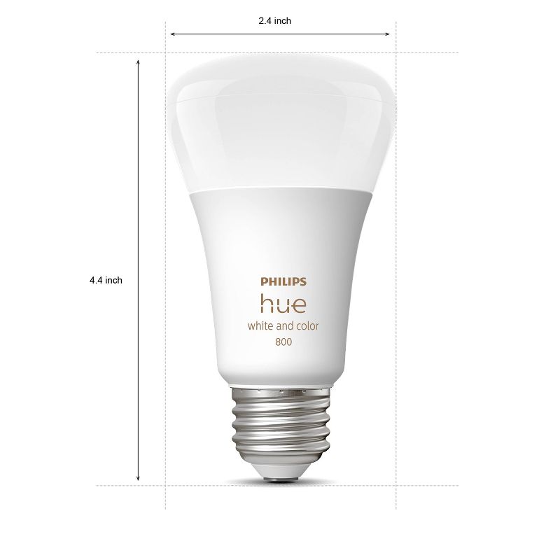 Philips 3pk Hue A19 LED Light Bulbs, 4 of 8
