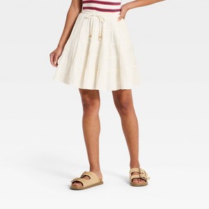 Women's Tiered Mini Full Skirt - Universal Thread™ White M : Target