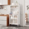 Fortune Candy 66" Tall Metal Pantry Cabinet with Wheels, Modern Kitchen Storage Sideboard, Adjustable Cupboard for Kitchen or Dining Room - 4 of 4