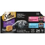Sheba Perfect Portions Pate Salmon, White Fish & Tuna Adult Premium Wet Cat Food All Stages - 2.6oz/12ct Variety Pack