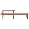 vidaXL Sun Lounger with Cushion Poly Rattan and Solid Acacia Wood Gray - 3 of 4