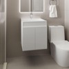 SEVOBAL Bathroom Vanities Wall Mounted Vanities with Two Drawers and Open Shelf 60cm for Bathroom Storage, White, 24.8"*22.83"*11.81" - 2 of 4