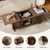 Belord Mid-Century Modern Coffee Table with 2 Sliding Tops, Hidden Storage and Open Shelf, Wood Modern Coffee Table for Living Room and Office - 2 of 4