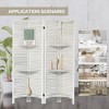 NicBex 4-panel Pegboard Display Room Divider Portable Wooden Folding Privacy Screen Freestanding Wall Partition with Shelves for Home & Office - image 2 of 4