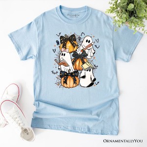 Cute Ghost Teacher Halloween T-Shirt, Retro Boo Spooky School Tee Light Blue L - 1 of 4