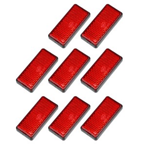 Unique Bargains Motorcycle Rectangular Stick-on Safety Spoke Reflective Warning Reflector Red 8 Pcs - 1 of 4