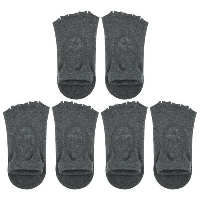 Unique Bargains Non-slip Yoga Socks Five Toe Socks Pilates Barre Ballet  Socks For Women With Grips Dark Gray 3 Pair : Target