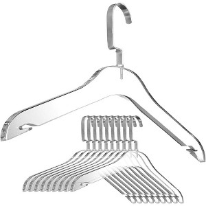 Designstyles Clear Acrylic Clothes Hangers, Luxurious & Heavy-Duty Closet Organizers with Silver Hooks, Perfect for Suits and Sweaters - 10 Pack - 1 of 4